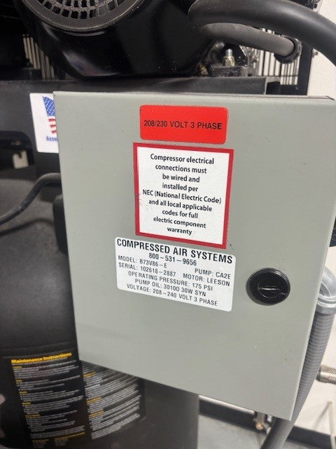 2019 Compressed Air Systems 7.5HP Vertical Compressor