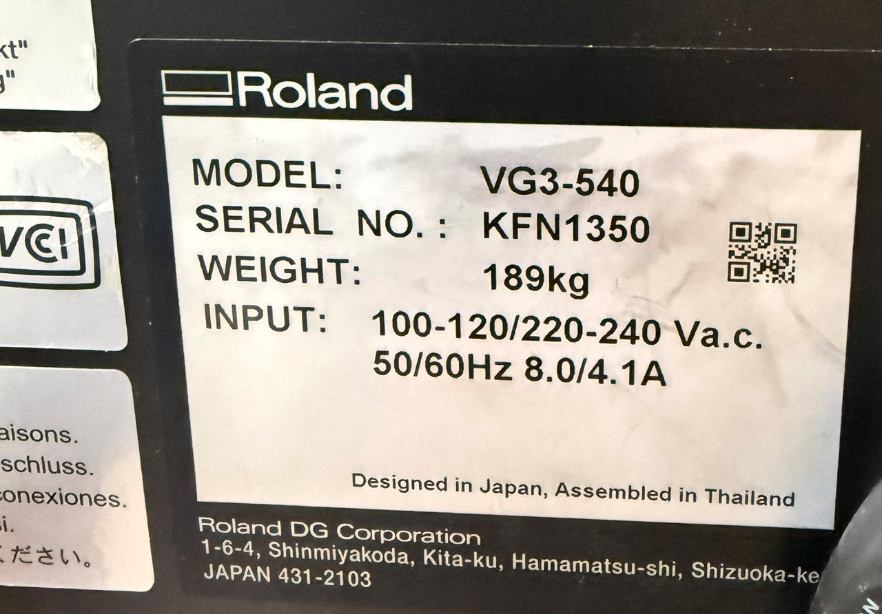 2023 Roland VG3-540 Wide-Format Printer/Cutter