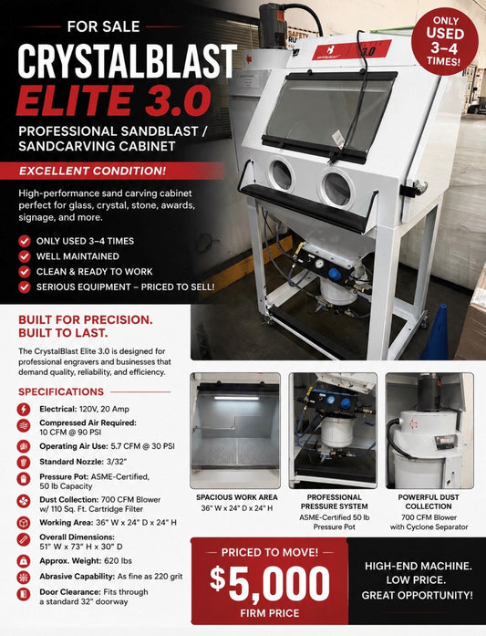 CrystalBlast® Elite 3.0 Professional Sandcarving Cabinet