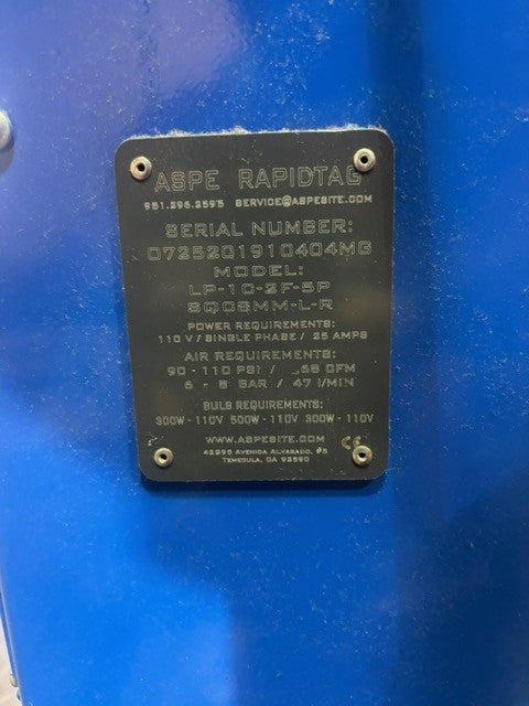 2019 ASPE Rapid Tag Label Print Machine