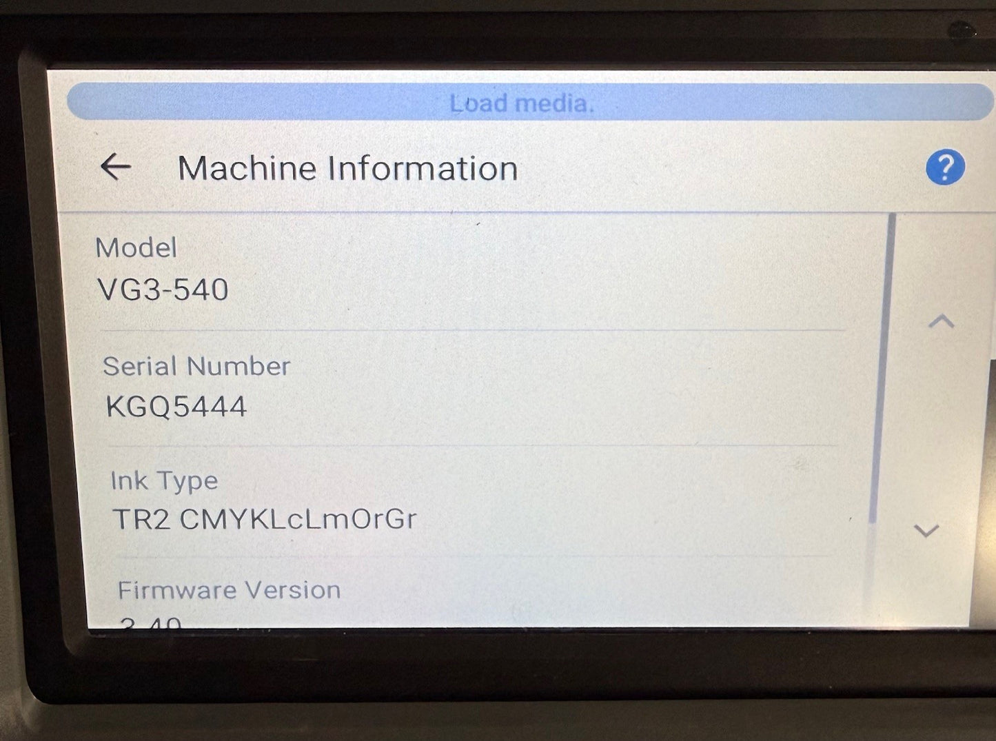 2025 Roland TrueVis VG3 54" Printer/Cutter